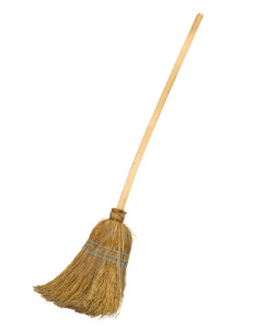 old broom with clipping path